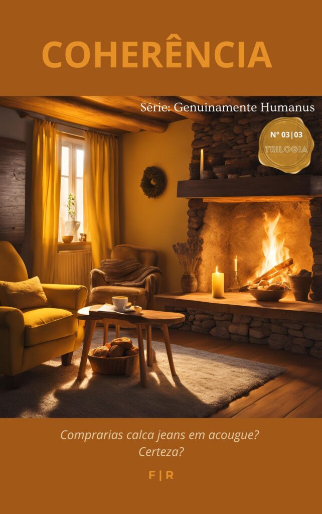 Capa do livro CoHerência com poltrona amarela em sala acolhedora, representando o reencontro com o próprio centro.