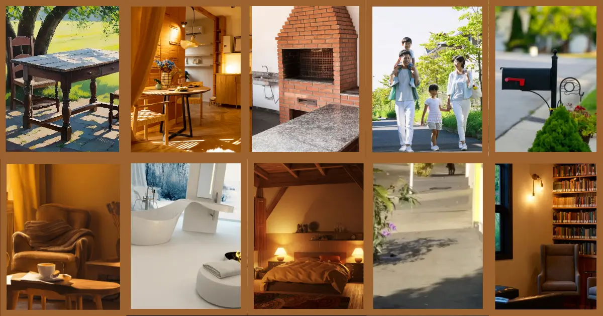 Mapa interativo da Casa CoHerência com ícones de cômodos e caminhos.